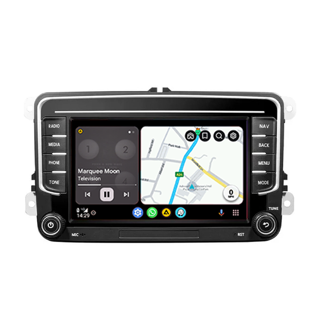 CarPlay & Android Auto Multimedia Scherm voor Volkswagen, Skoda, Seat – GPS Navigatie – Geschikt voor Golf 5/6, Passat B6, Polo, Jetta, Touran, Octavia en meer – Inbouwen / Inbouwservice / Installatie - VCTparts.nl