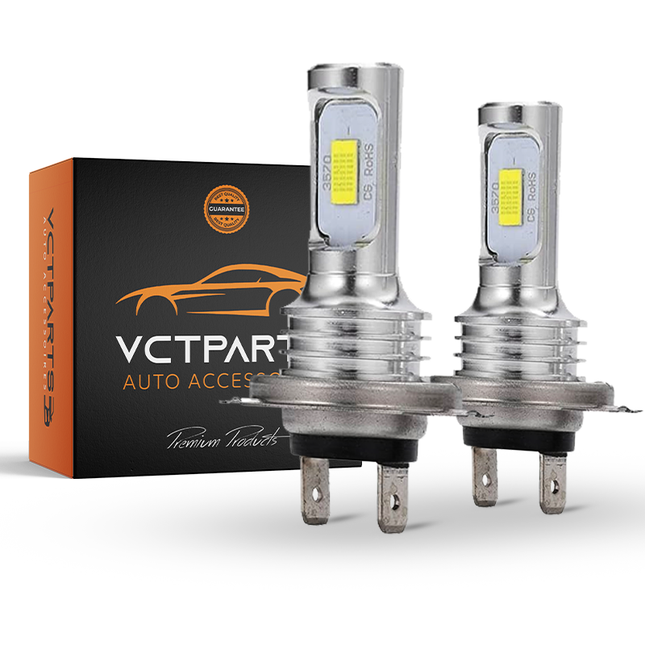 LED H7 Dimlicht Set 8000K IJsblauw Xenon Look – Auto Koplampen Helder Wit Blauw Licht – Geschikt voor Grootlicht, Dimlicht & Mistlamp – Plug & Play – 12V – Verhoogd Zicht en Stijl – Set van 2 Stuks – Universele H7 Fitting - VCTparts.nl