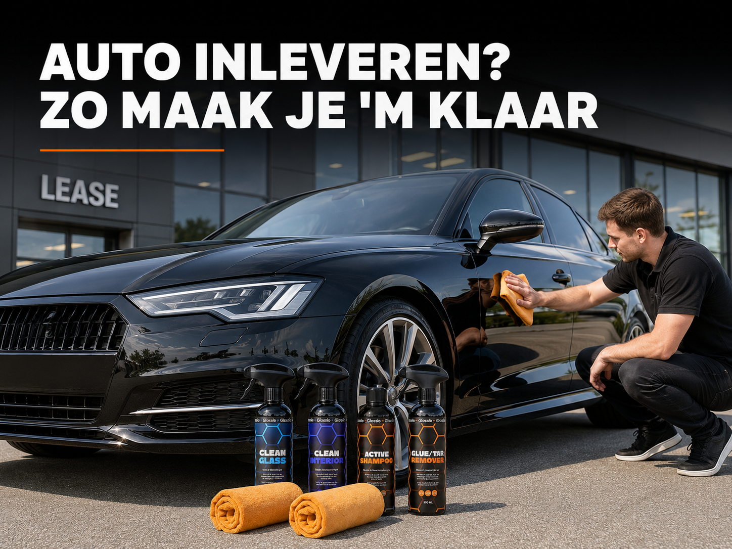 Auto verzorgd schoongemaakt voor inlevering bij lease-einde of verkoop