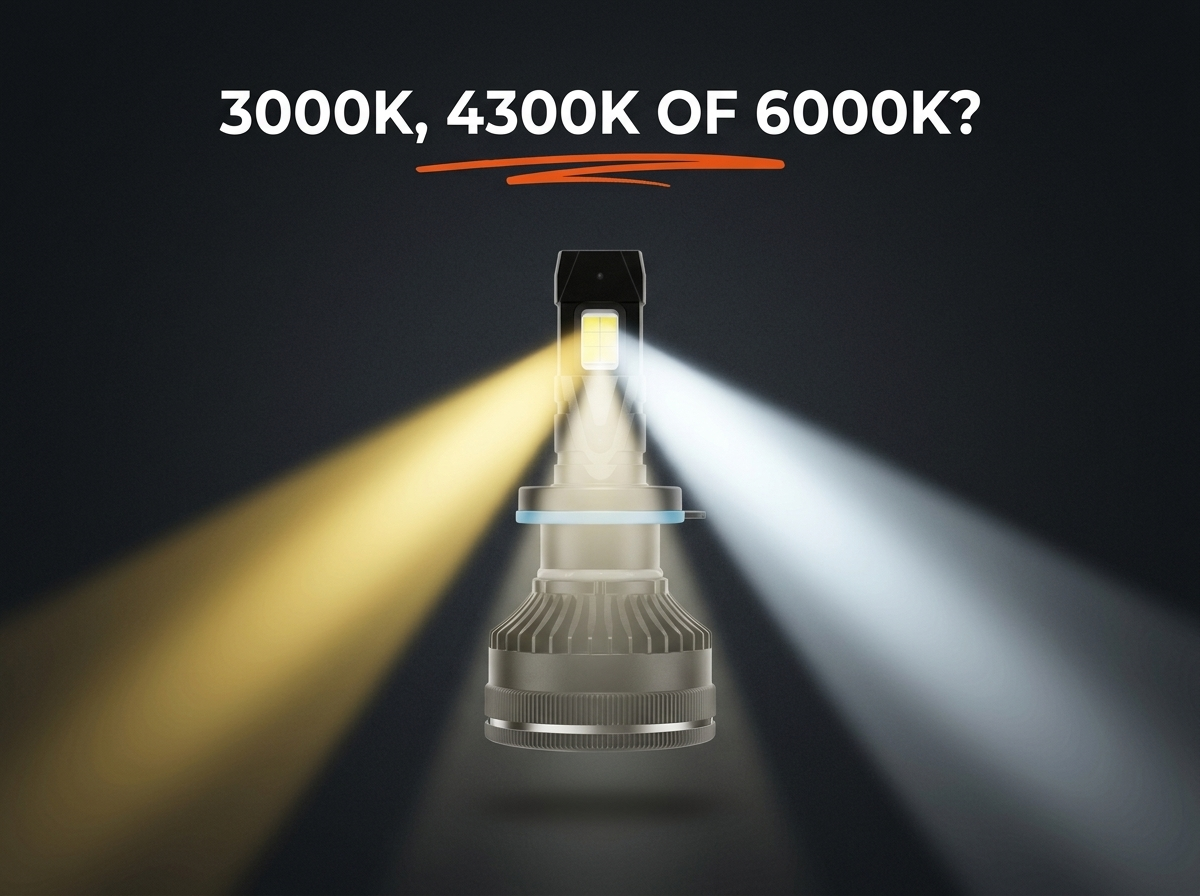 Kelvin koplampkleur uitgelegd 3000K 4300K 6000K