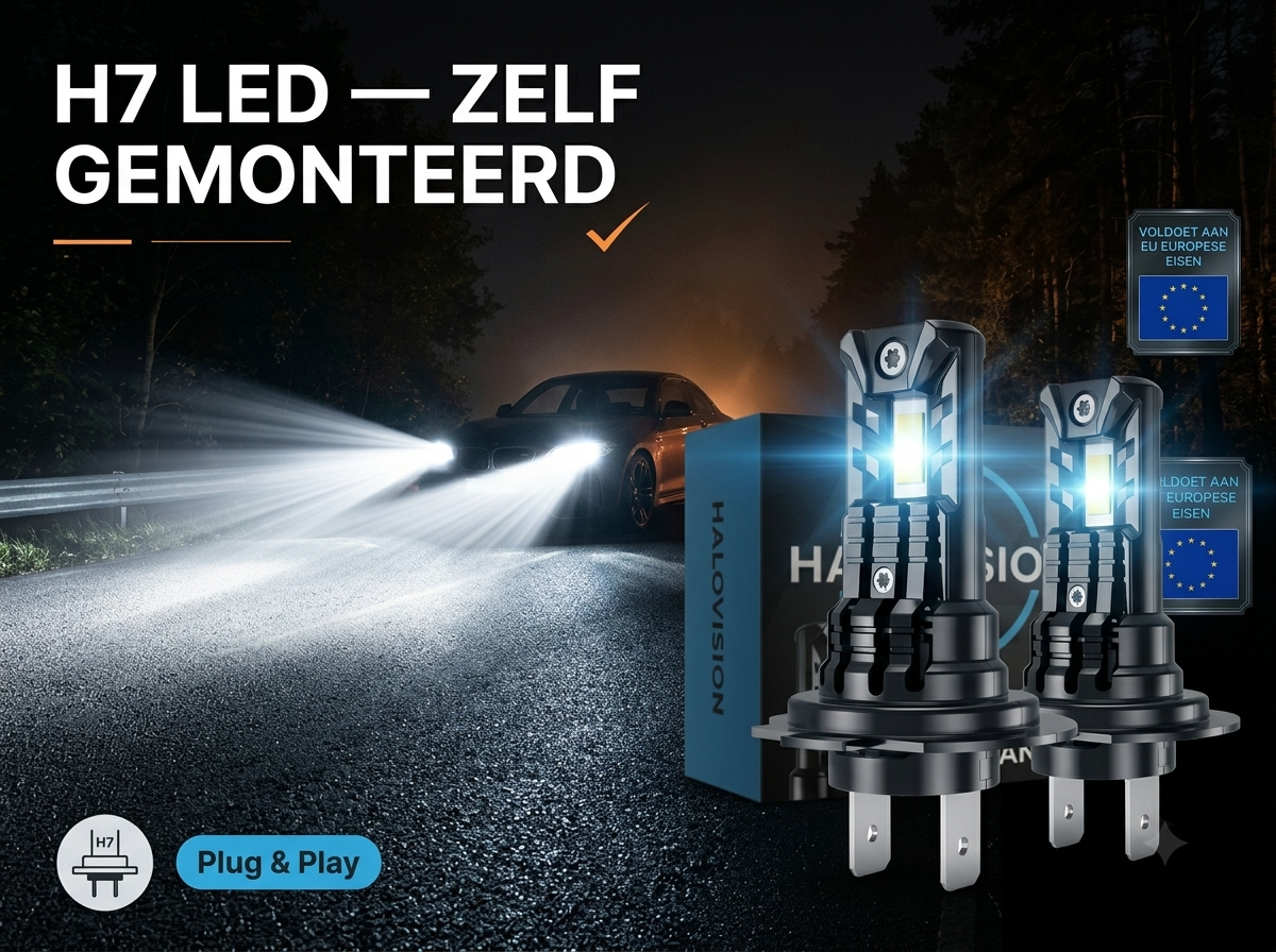 H7 LED koplamp monteren - HaloVision Turbo LED 6000K helder wit