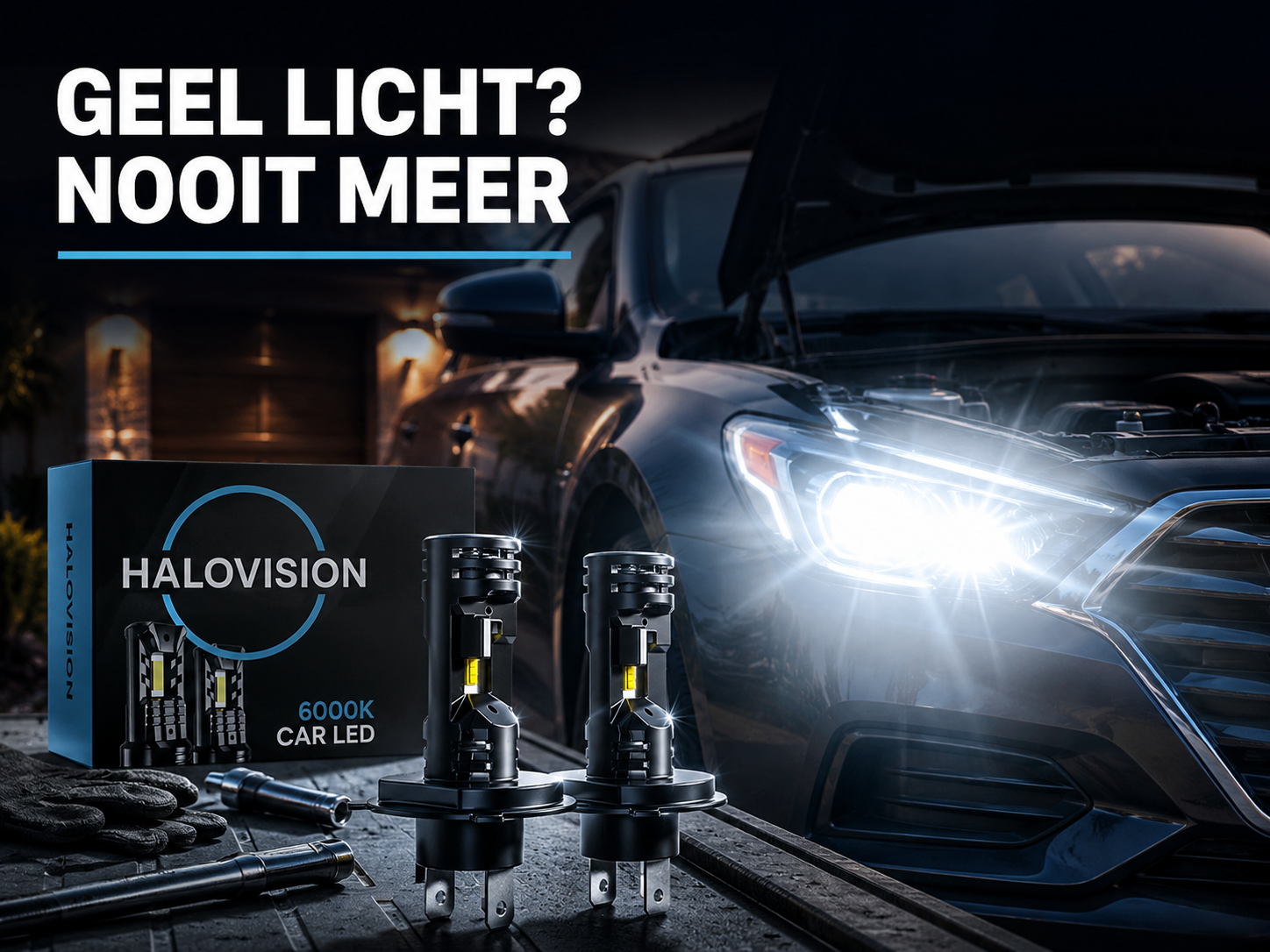 HaloVision H4 LED koplamp Voorkant