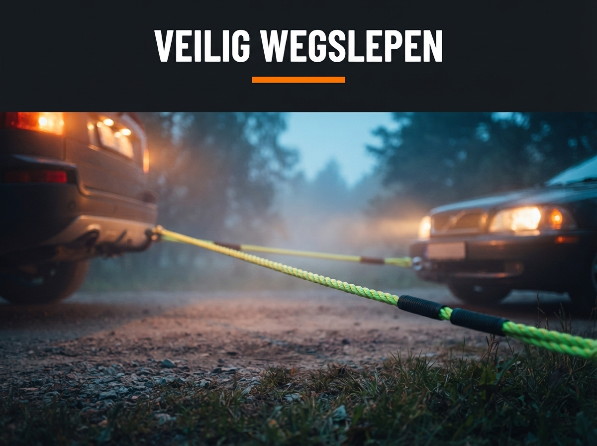 Sleepkabel tot 5000kg met haken voor auto wegslepen