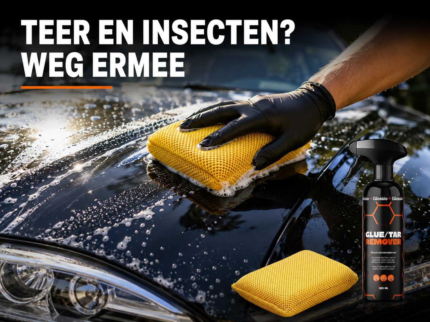 Glossio insecten- en teerverwijderaar spons Voorkant