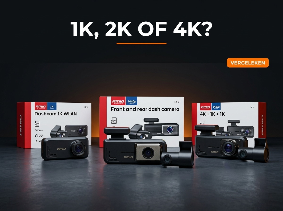 AMiO dashcam voor en achter 2K WLAN dual camera in auto