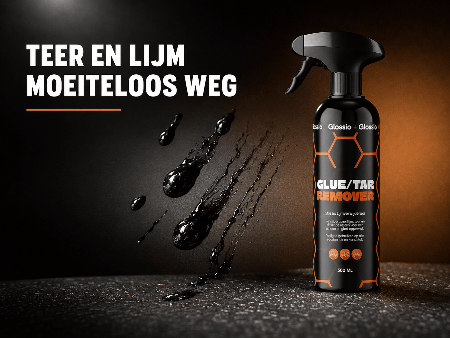 Glossio Tar en Glue Remover — Stap-voor-Stap Handleiding: Teer en Lijmresten Moeiteloos Weg - VCTparts.nl
