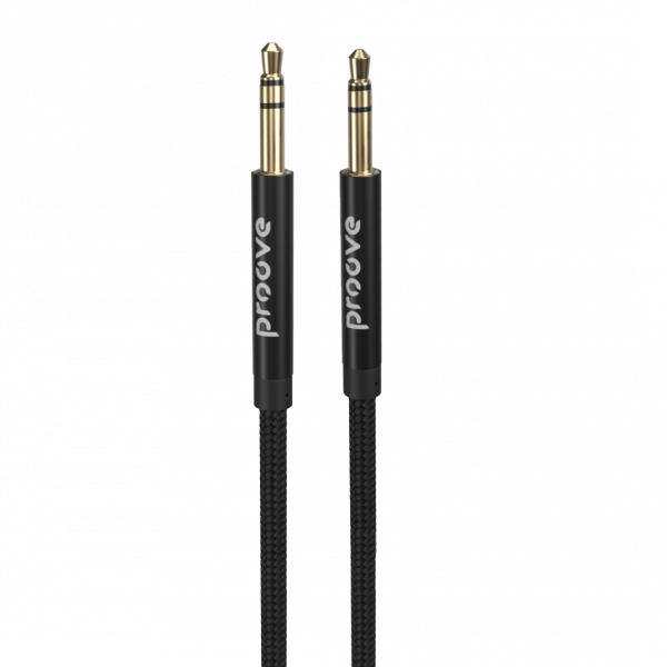 Proove Weft AUX Kabel 3.5mm – 1 Meter – Nylon Gevlochten – Verwardingsvrij – Zinklegering Connectoren – Zwart – Geschikt voor Auto en Dagelijks Gebruik - VCTparts.nl