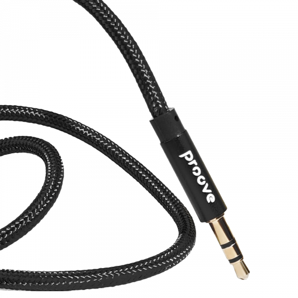 Proove Weft AUX Kabel 3.5mm – 1 Meter – Nylon Gevlochten – Verwardingsvrij – Zinklegering Connectoren – Zwart – Geschikt voor Auto en Dagelijks Gebruik - VCTparts.nl