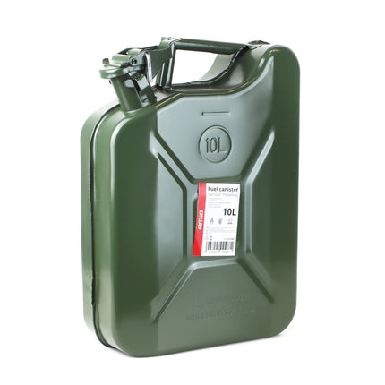 AMiO Metal Jerrycan 10L – UN-Gecertificeerde Metalen Brandstofcan Groen - Stalen Noodopslag Emergency Fuelcan Diesel Benzine