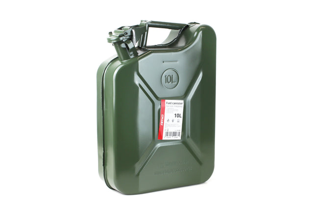 AMiO Metal Jerrycan 10L – UN-Gecertificeerde Metalen Brandstofcan Groen - Stalen Noodopslag Emergency Fuelcan Diesel Benzine