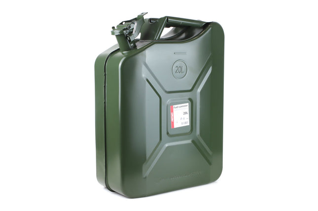 AMiO Metal Jerrycan 20L – UN-Gecertificeerde Metalen Brandstofcan Groen - Stalen Noodopslag Emergency Fuelcan Diesel Benzine