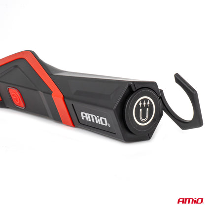 AMiO Professionele LED Looplamp Inspectielamp 5W COB met Draaibare Kop en Magnetische Bevestiging