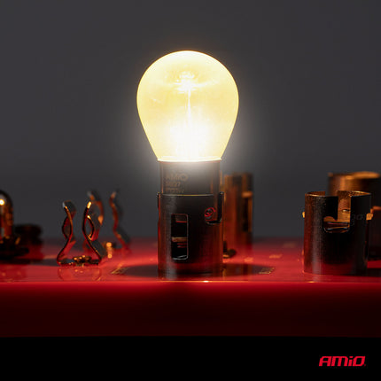 AMiO LumiTec PY21W Amber Chrome Halogeen Autolampen – BAU15s 12V 21W (2 stuks)