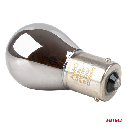 AMiO LumiTec PY21W Chrome Off-Road Halogeen Autolampen – Trillings- en Hittebestendig BAU15s 12V 21W (2 stuks)