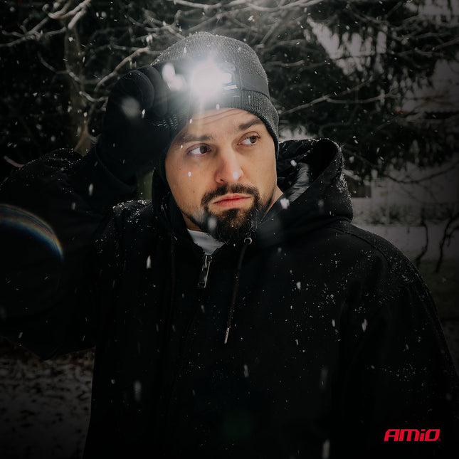 AMiO LED Hoofdlamp XPG+COB 1000mAh met Bewegingssensor - USB Oplaadbaar en Verstelbare Hoofdband - voor Outdoor Workshop en Noodsituaties