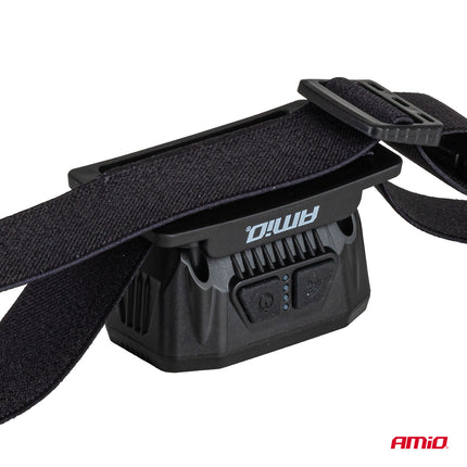 AMiO LED Hoofdlamp XPG+COB 1000mAh met Bewegingssensor - USB Oplaadbaar en Verstelbare Hoofdband - voor Outdoor Workshop en Noodsituaties