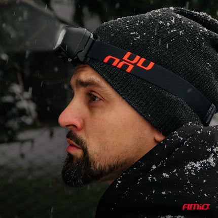 AMiO LED Hoofdlamp COB 1800mAh met Bewegingssensor - USB Oplaadbaar en Verstelbare Hoofdband - Voor Outdoor Workshop en Noodsituaties