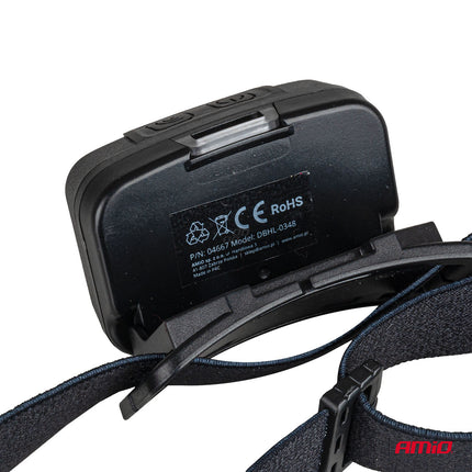 AMiO Hoofdlamp LED XPG+COB 1800mAh met Bewegingssensor - USB Oplaadbaar en Verstelbare Hoofdband - Voor Outdoor Werkplaats en Noodsituaties