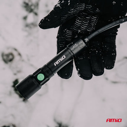 AMiO LED Inspectielamp 2xP50 1000mAh Halslamp met Flexibele Hals - Zoomfunctie en Oplaadbare Batterijen - Voor Werkplaats en Noodsituaties