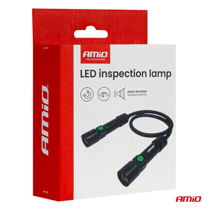 AMiO LED Inspectielamp 2xP50 1000mAh Halslamp met Flexibele Hals - Zoomfunctie en Oplaadbare Batterijen - Voor Werkplaats en Noodsituaties