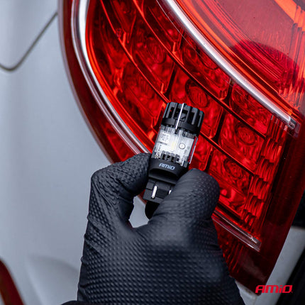 AMiO LED Lamp LumiTec T20D 7443 W21/5W 12V FULL CANBUS – Witte Dual-Filament LED Vervanger (1 stuk)