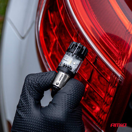 AMiO LED Lamp LumiTec BA15S P21W 12V FULL CANBUS – Helder Wit LED Vervanger (1 stuk)