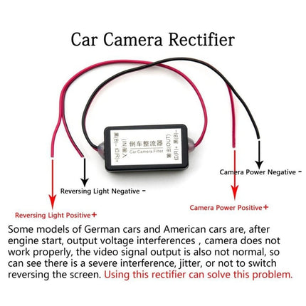 VCTparts 12V DC Auto Achteruitkijkcamera Relais Condensator – Stroomfilter Gelijkrichter NORGOS 6