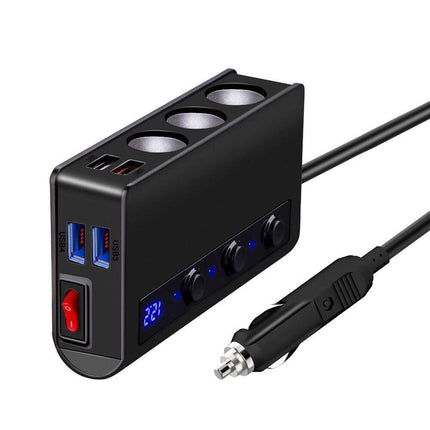 180W Sigarettenaansteker Splitter Quick Charge 3.0 Auto - oplader Adapter 12V/24V - VCTparts.nl