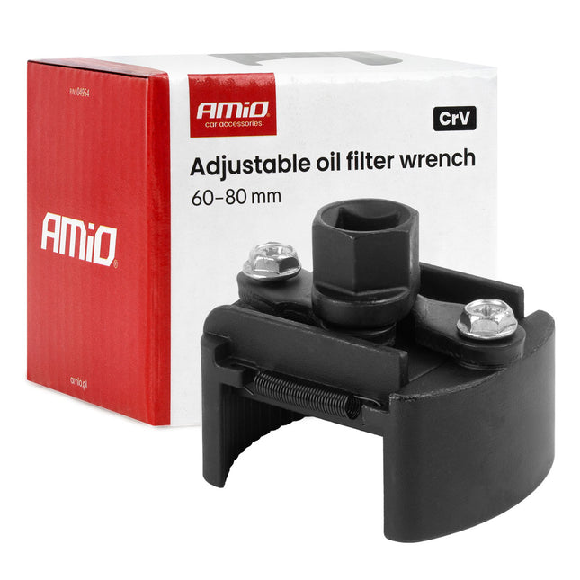 AMiO Verstelbare Oliefiltersleutel 60-80mm CrV Staal voor Auto Onderhoud