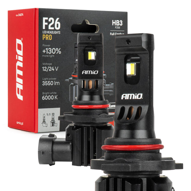 AMiO LumiTec F26 Night Breakers HB3 +130% PRO LIMITED LED Koplampen - 68W 12V 24V FULL CANBUS Grootlicht High Beam