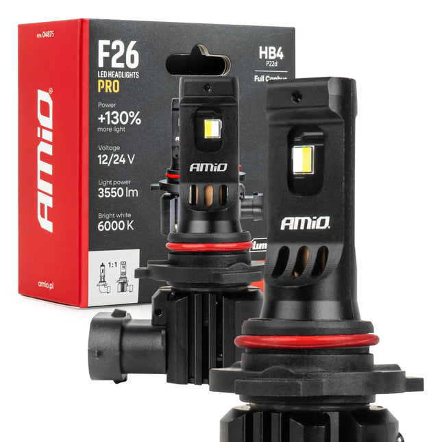 AMiO LumiTec F26 Night Breakers HB4 +130% PRO LIMITED LED Koplampen - 68W 12V 24V FULL CANBUS Dimlicht Low Beam Mistlamp