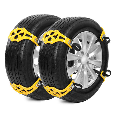 AMiO Universele Anti-Slip Sneeuwkettingen Set 8 Stuks - Antislip Spanbanden met Montagebeugel en Handschoenen voor Sneeuw IJs Modder en Zand