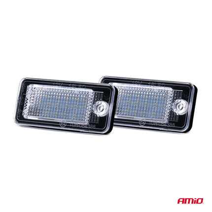 AMiO LED Kentekenverlichting CLP01 voor AUDI A3/A4/A5/A6/A8/Q7 – Canbus Foutvrij – Plug en Play Set van 2 Nummerplaatverlichting