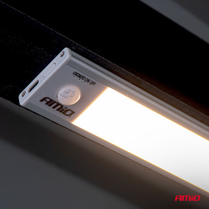 AMiO Oplaadbare Magnetische Sensor LED Lamp Klein 1.2W 1000mAh – Draadloze Bewegingssensor Verlichting USB-C Kast Gang