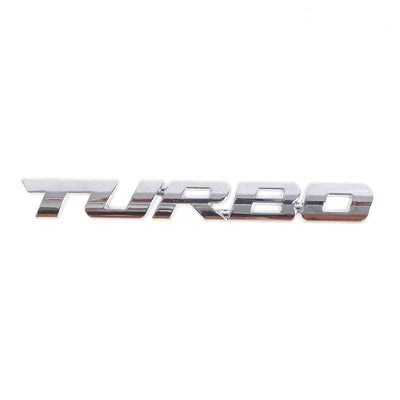Emblème de logo d'autocollant turbo 3d chrome