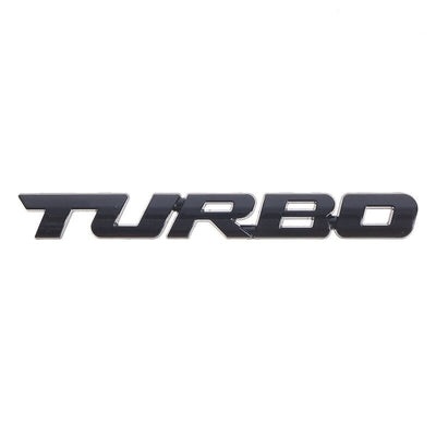 Emblème de logo d'autocollant turbo 3D noir