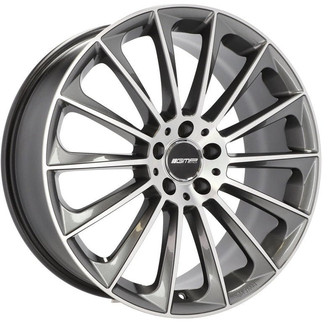 4 Velgen 17 inch STELLAR 5x112 ET45 66.5 Polished Graphite MG - Passend voor Audi Volkswagen Mercedes Seat Skoda - VCTparts.nl