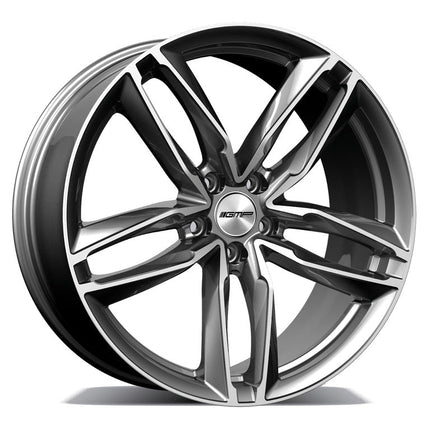 VCTparts 4 Velgen 18 inch ATOM MG Gepolijst + Grafiet 5x112 ET35 66.5 Passend voor Audi, Volkswagen, Mercedes Ladnefelgi 1