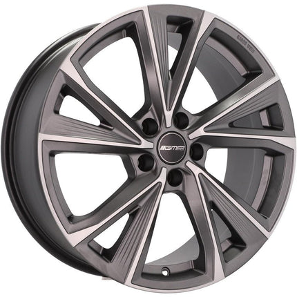 4 Velgen 18 inch EVENTO MGM Mat Grafiet Gepolijst 5x112 ET45 66.5 Geschikt voor Audi, Volkswagen, Skoda, SEAT - VCTparts.nl