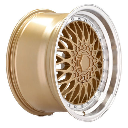 4 Velgen 18 inch Goud met Zilveren Rand 10x112/120 ET35 72.6 - Passend voor Mercedes, Audi, BMW - VCTparts.nl