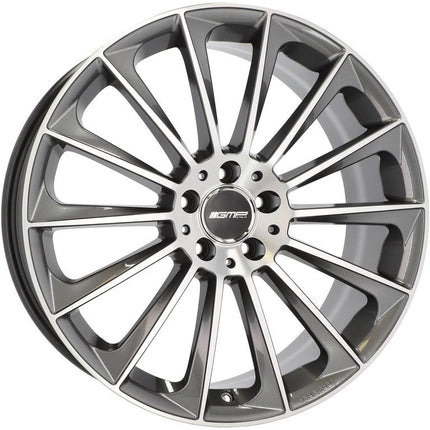 4 Velgen 18 inch Polished Graphite 5x112 ET35+45 66.5 - Passend voor o.a. Audi, Mercedes, Volkswagen - VCTparts.nl