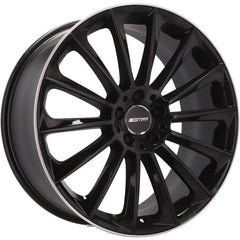 4 Velgen 18 inch Zwart met Gepolijste Rand 5x112 ET35+45 66.5 - Passend voor o.a. Audi, Mercedes, Volkswagen - VCTparts.nl