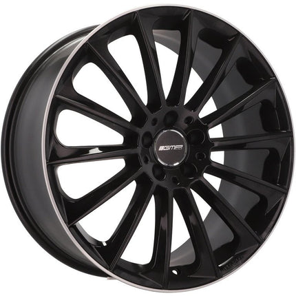 4 Velgen 18 inch Zwart met Gepolijste Rand 5x112 ET35+45 66.5 - Passend voor o.a. Audi, Mercedes, Volkswagen - VCTparts.nl