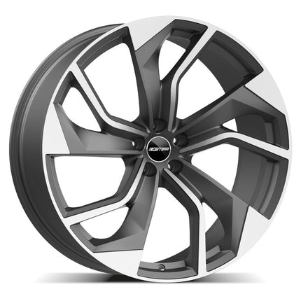 4 Velgen 20 inch REBEL MGM Gepolijst + Mat Grafiet 5x112 ET20 66.5 Geschikt voor Audi, Volkswagen, Mercedes, Skoda, SEAT - VCTparts.nl