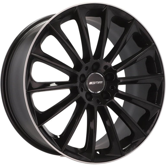 4 Velgen 20 inch STELLAR BLP Zwart met Gepolijste Rand 5x112 ET35 66.5 Geschikt voor Audi, Volkswagen, Mercedes, Skoda, SEAT - VCTparts.nl