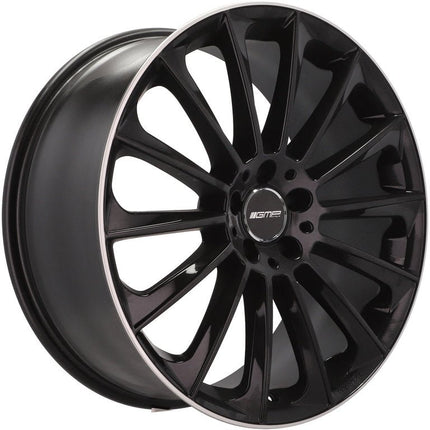 4 Velgen 20 inch STELLAR BLP Zwart met Gepolijste Rand 5x112 ET35 66.5 Geschikt voor Audi, Volkswagen, Mercedes, Skoda, SEAT - VCTparts.nl