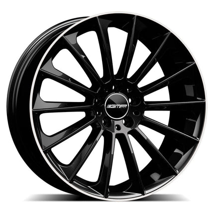 4 Velgen 20 inch STELLAR BLP Zwart + Rand 5x112 ET45 66.5 Geschikt voor Audi, Volkswagen, Mercedes, Skoda, SEAT - VCTparts.nl