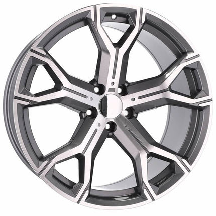 4 Velgen 22 inch B5498 MGHM Gepolijst Grafiet Half Mat 5x112 ET37 66.6 Geschikt voor Audi, Volkswagen, Skoda, SEAT - VCTparts.nl