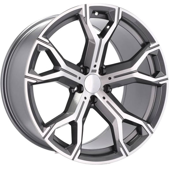 4 Velgen 22 inch B5498 MGHM Gepolijst Grafiet Half Mat 5x112 ET37 66.6 Geschikt voor Audi, Volkswagen, Skoda, SEAT - VCTparts.nl