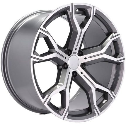 4 Velgen 22 inch B5498 MGHM Gepolijst Grafiet Half Mat 5x112 ET37 66.6 Geschikt voor Audi, Volkswagen, Skoda, SEAT - VCTparts.nl